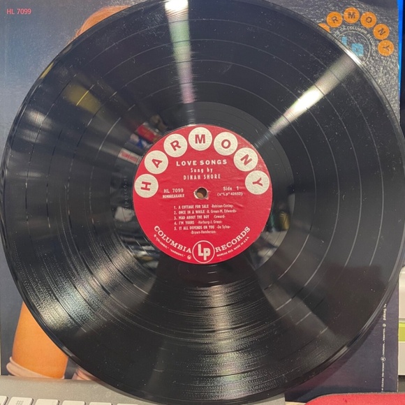 Dinah Shore – Love Songs, Sung By Dinah Shore Vinyl, LP 1958Harmony 205584148353 - Picture 3 of 3
